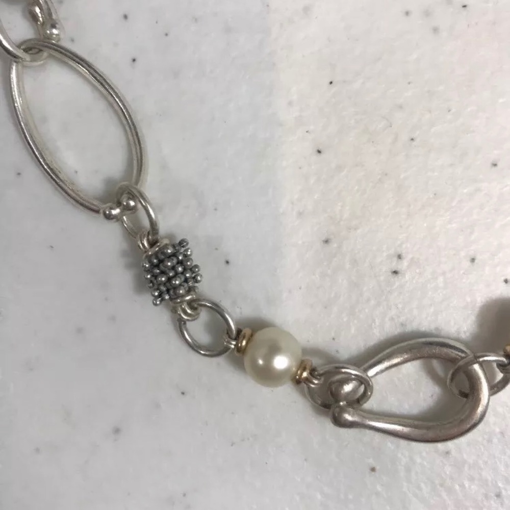 Signed Michael Dawkins .925 silver chain 14Kt Acc - Picture 3 of 8